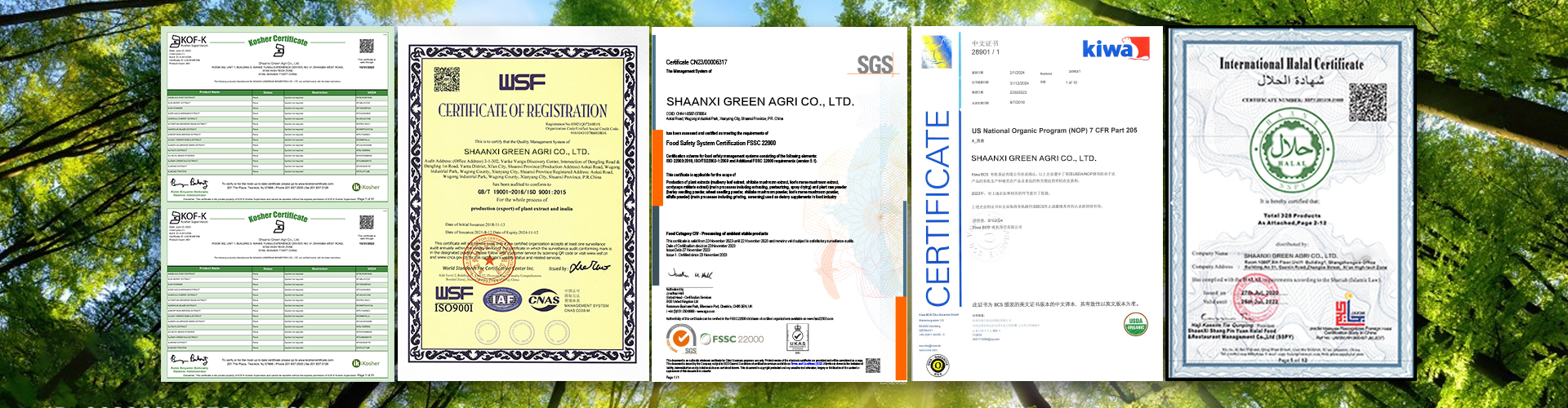 GREENAGR's certifications